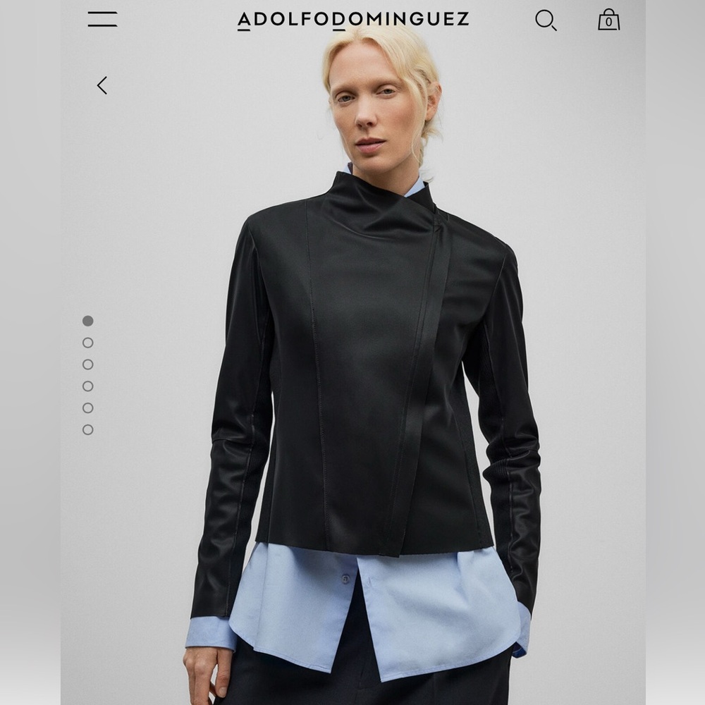 LEATHER TEXTURE BIKER JACKET